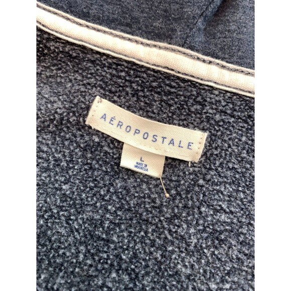 Vintage Aeropostale Hoodie Womens L Spell-Out Brushed Fleece Zip-Up Aero Crest - Picture 8 of 10